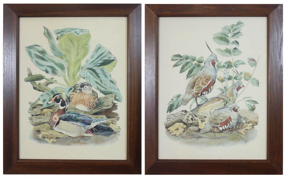 Appraisal: GEORGE HOERNER Oregon th century two watercolors on paper ducks