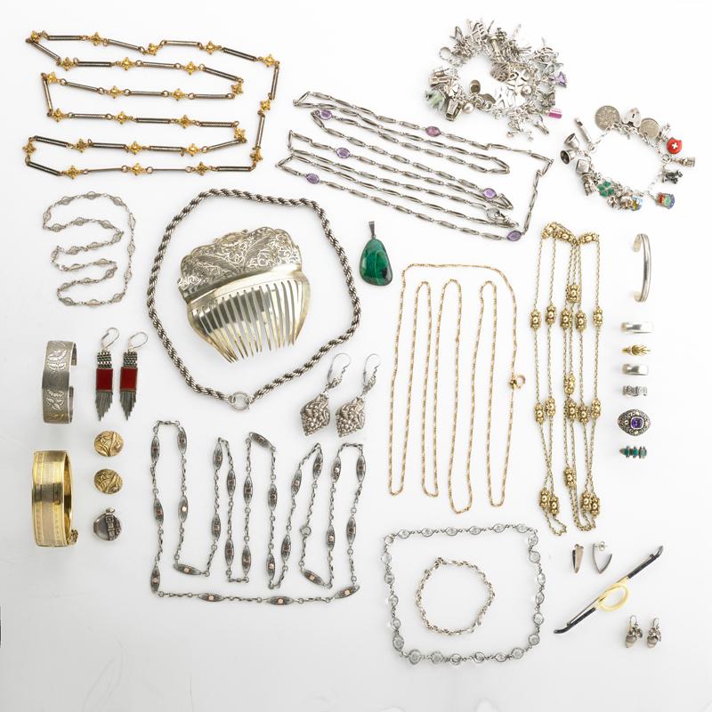 Appraisal: COLLECTION OF SILVER SILVER GILT JEWELRY ETC Condition Report