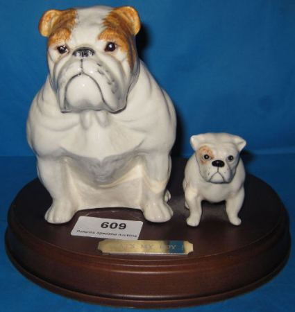 Appraisal: Beswick Bulldog and Pup on wood base Thats My Boy