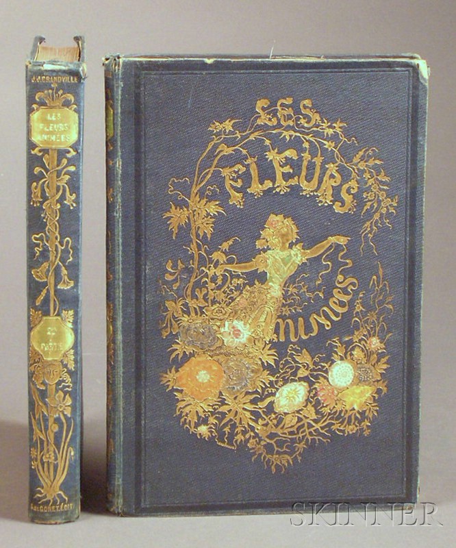 Appraisal: Grandville - Les Fleurs Animees Paris c two volumes with