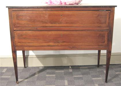 Appraisal: Italian inlaid mahogany commode The rectangular top with string inlay