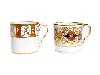 Appraisal: TWO PINXTON COFFEE CANS one painted in brilliant enamels and