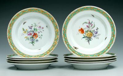 Appraisal: Set of ten Berlin plates hand painted flowers and butterflies