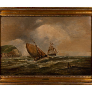 Appraisal: Attributed to William P Rogers Irish - Ships at Sea