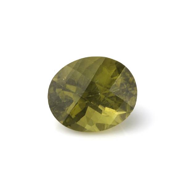 Appraisal: Peridot An oval-cut stone of brilliant chartreuse green color which