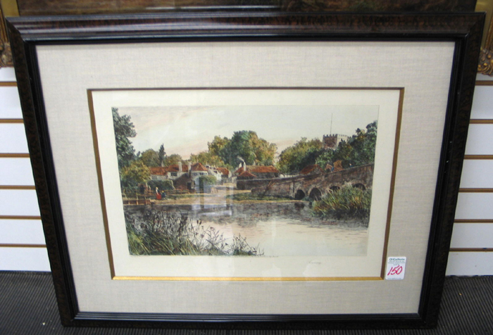 Appraisal: A TH CENTURY HAND COLORED ENGRAVING titled Sonning a village