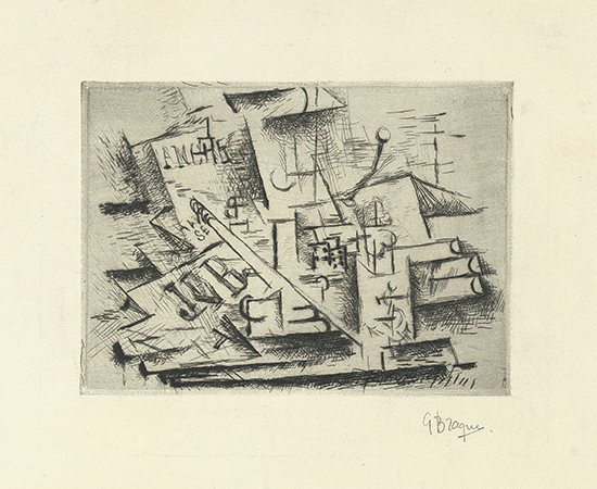 Appraisal: GEORGES BRAQUE Job Drypoint on cream laid paper x mm