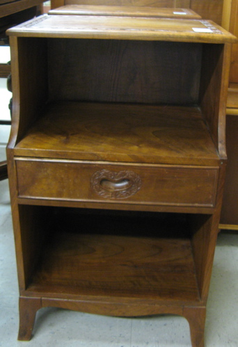 Appraisal: THREE CARVED TEAKWOOD END TABLES Kashmir India mid th century