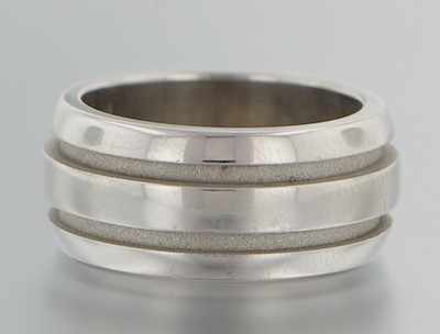 Appraisal: A Tiffany Co Sterling Silver Ring Wide sterling silver ring