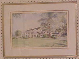 Appraisal: Otorowski th C watercolor rendering of the Hill-Stead museum in