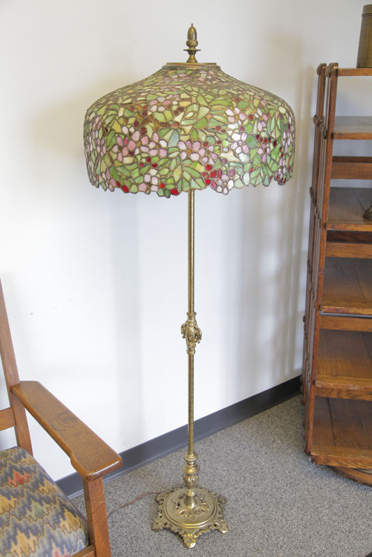 Appraisal: MILCAST FLOOR LAMP Brass base with four sockets and a