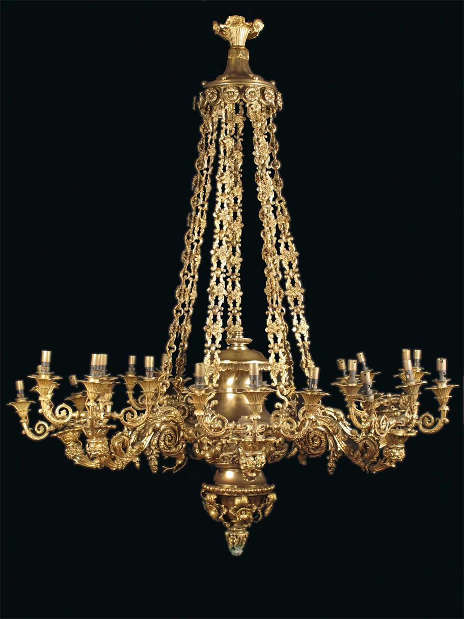 Appraisal: A th century twenty-eight light ormolu chandelier