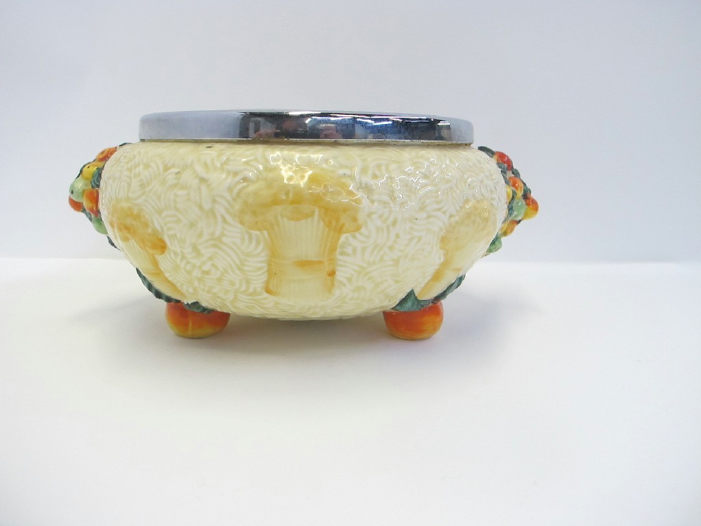 Appraisal: Clarice Cliff 'Celtic Harvest' salad bowl with chrome rim