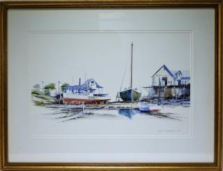 Appraisal: Roger Ellenberger ASMA Low Tide Repairs Painting MAINE PENNSYLVANIA b