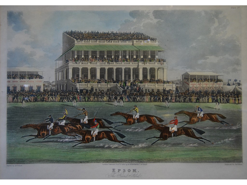 Appraisal: Akerman print - 'Epsom' by J Pollard engraved C Hunt