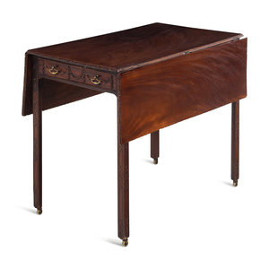 Appraisal: A George III Style Mahogany Drop-Leaf Table th Century Height