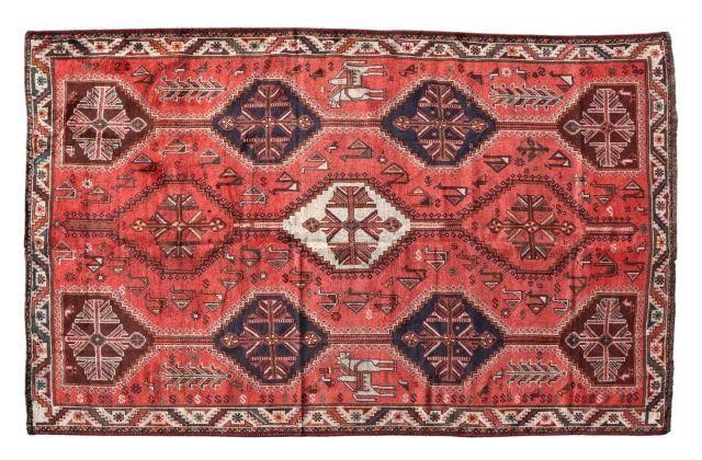 Appraisal: Hand-tied Persian Shiraz rug approx ' l ' w