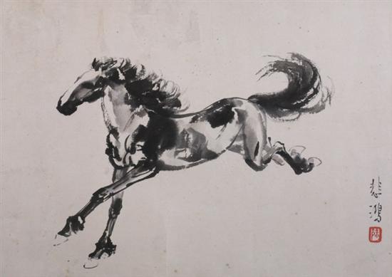 Appraisal: AFTER XU BEIHONG Chinese - HORSE ink on paper signed