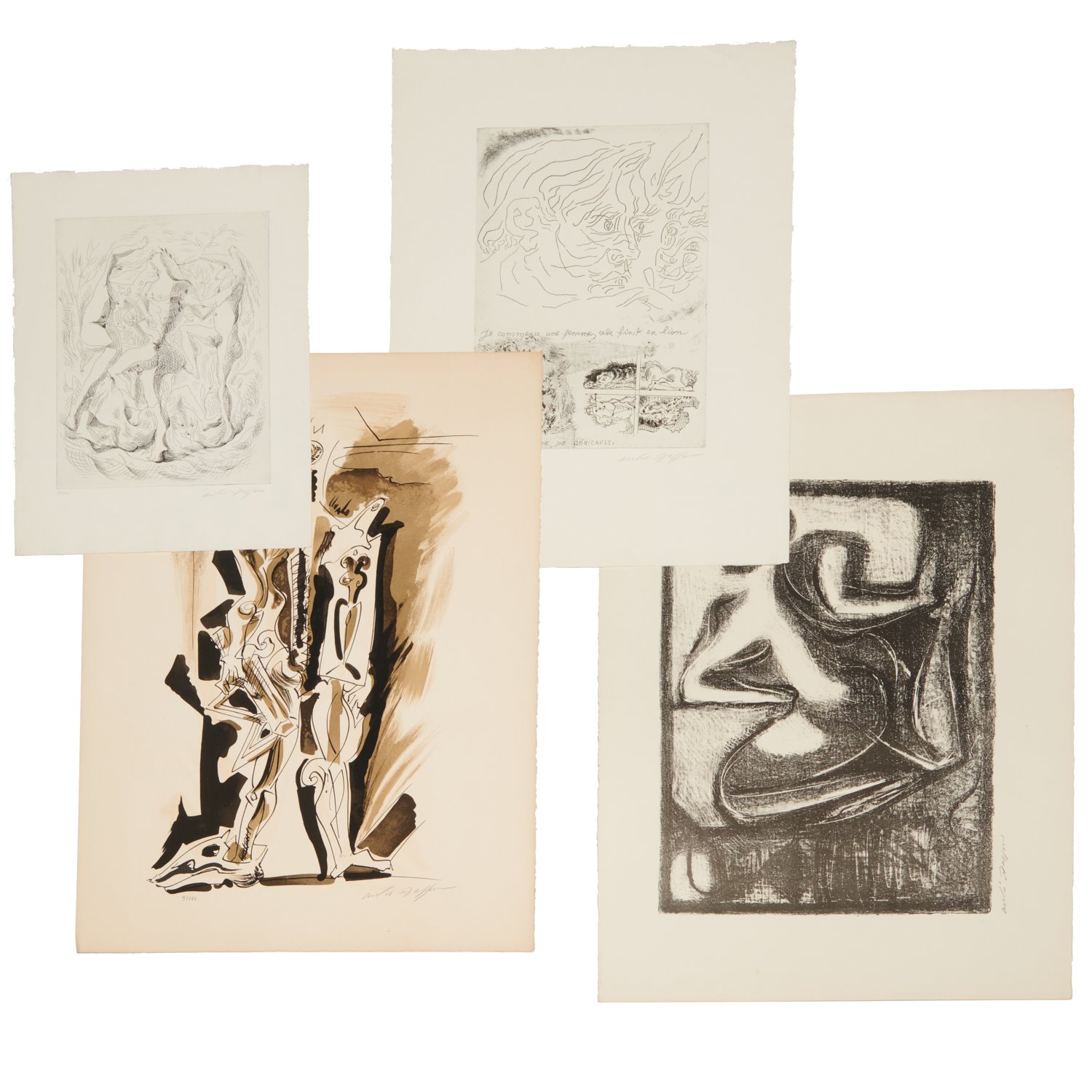 Appraisal: ANDRE MASSON GROUP OF ETCHINGS LITHOGRAPHS Andre Masson French -