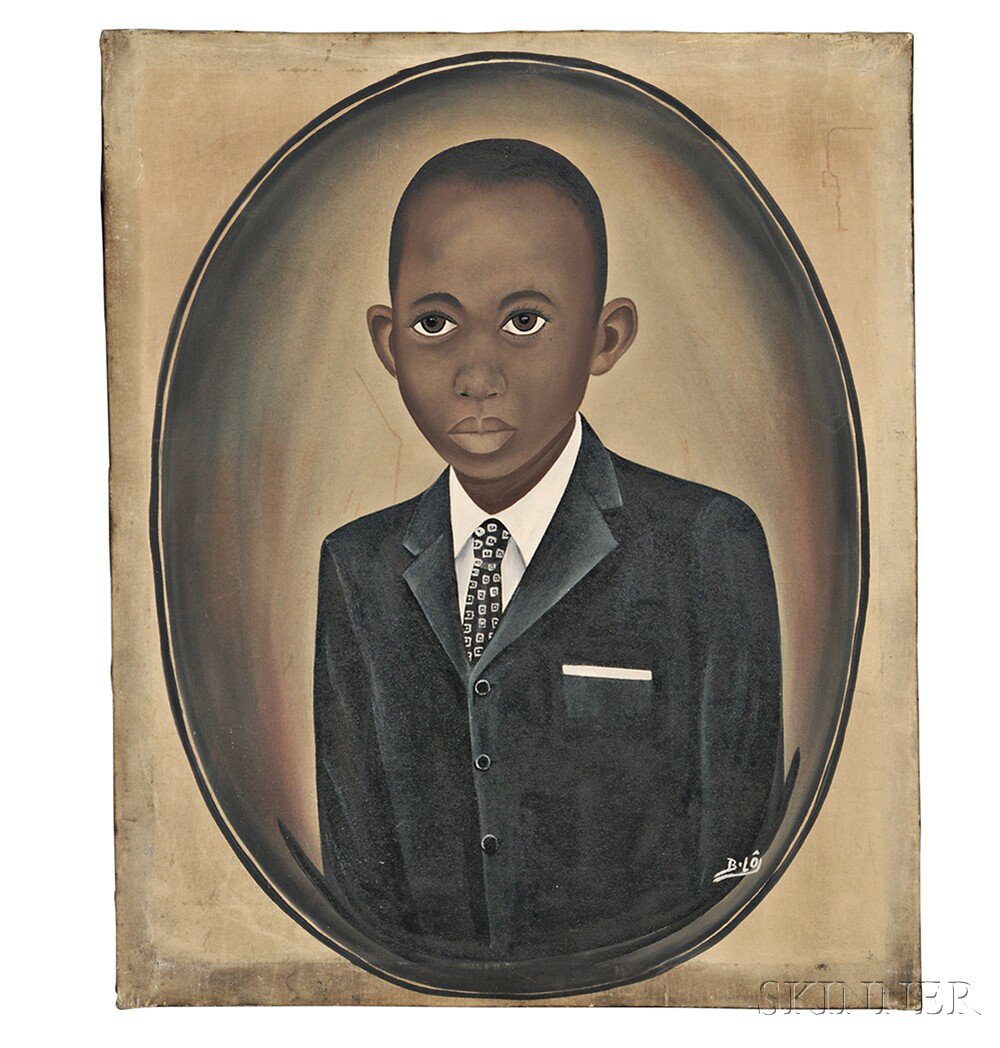 Appraisal: American School Early th Century Portrait of a Well-dressed Black