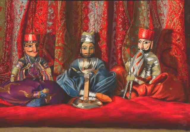 Appraisal: Victor Edelstein b Marionettes three musicians signed with initials and