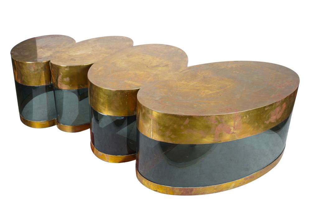 Appraisal: GUY DE ROUGEMONT B NUAGE CLOUD COFFEE TABLEbrass and Plexiglas