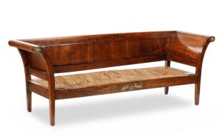 Appraisal: French Empire Style Walnut Canape or Settee French late th