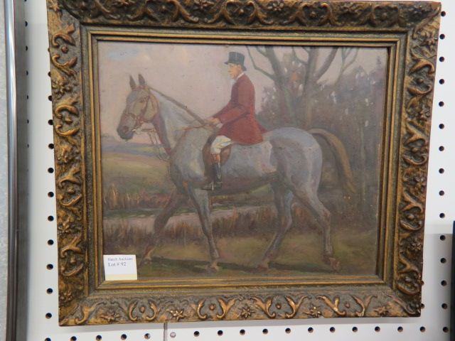 Appraisal: Geoffery Mortimer Oil Huntsman onhorseback on panel image area x