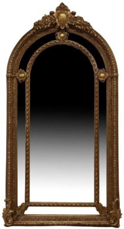 Appraisal: Louis XVI style gilt painted parclose mirror th c having