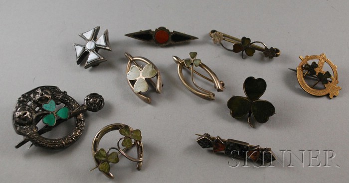 Appraisal: Ten Scottish Agate and Hardstone Brooches and Pins some set