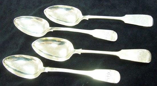 Appraisal: A pair of fiddle pattern table spoons JW JW Exeter