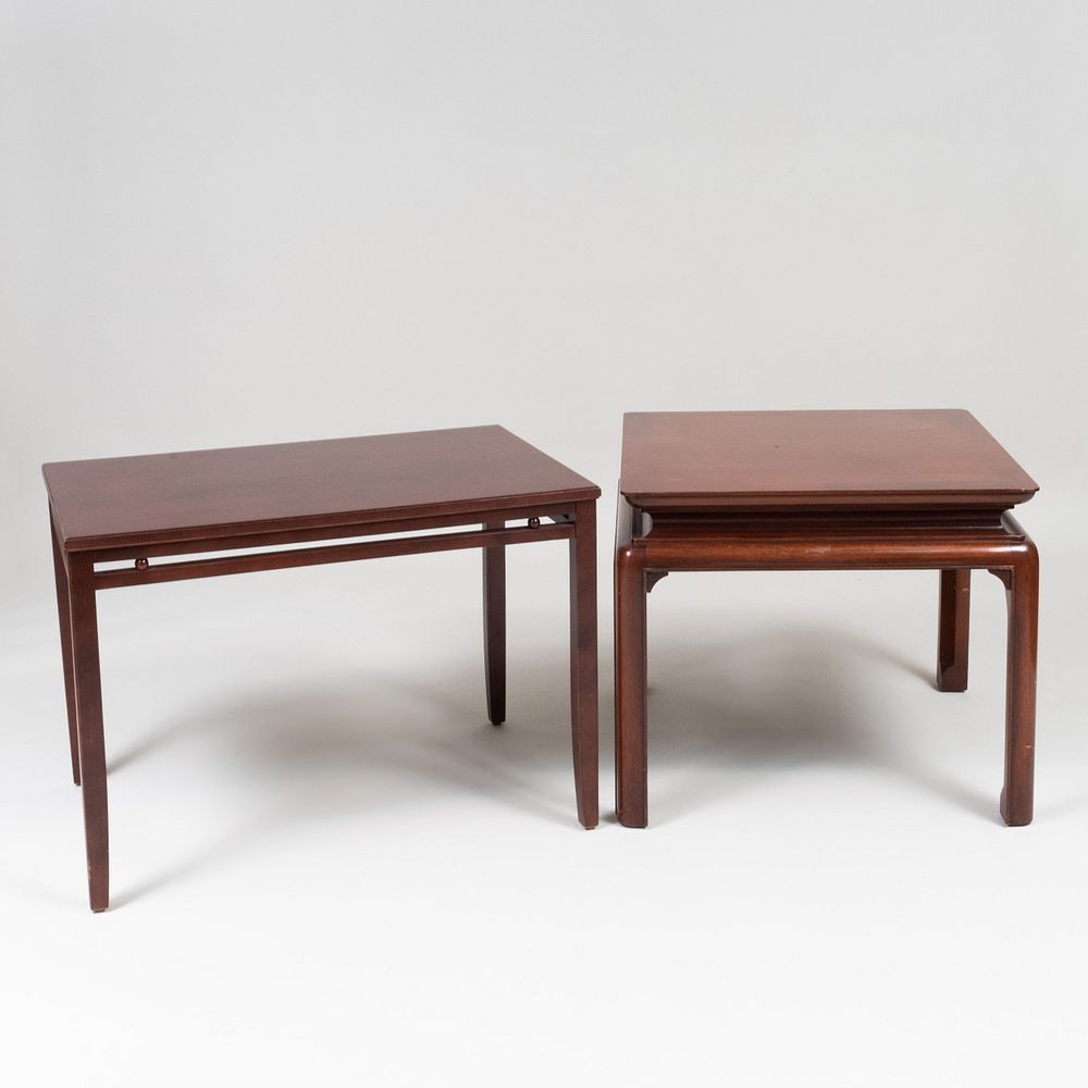 Appraisal: Two Stained Wood End Tables of Recent Manufacture The larger