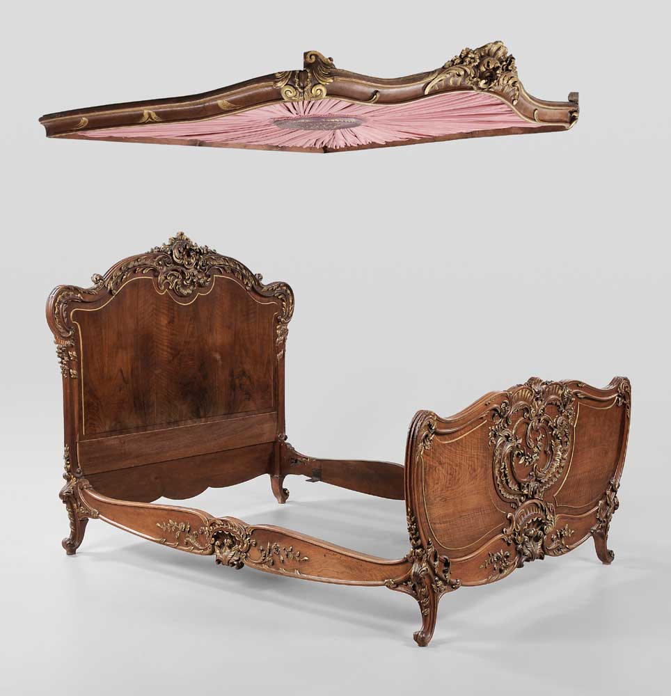 Appraisal: Louis XV Style Carved and Parcel Gilt Half-Tester Bedstead French