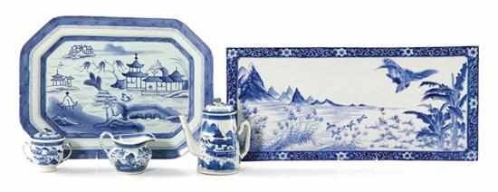 Appraisal: Chinese Export Canton porcelain tableware and panel th century comprising