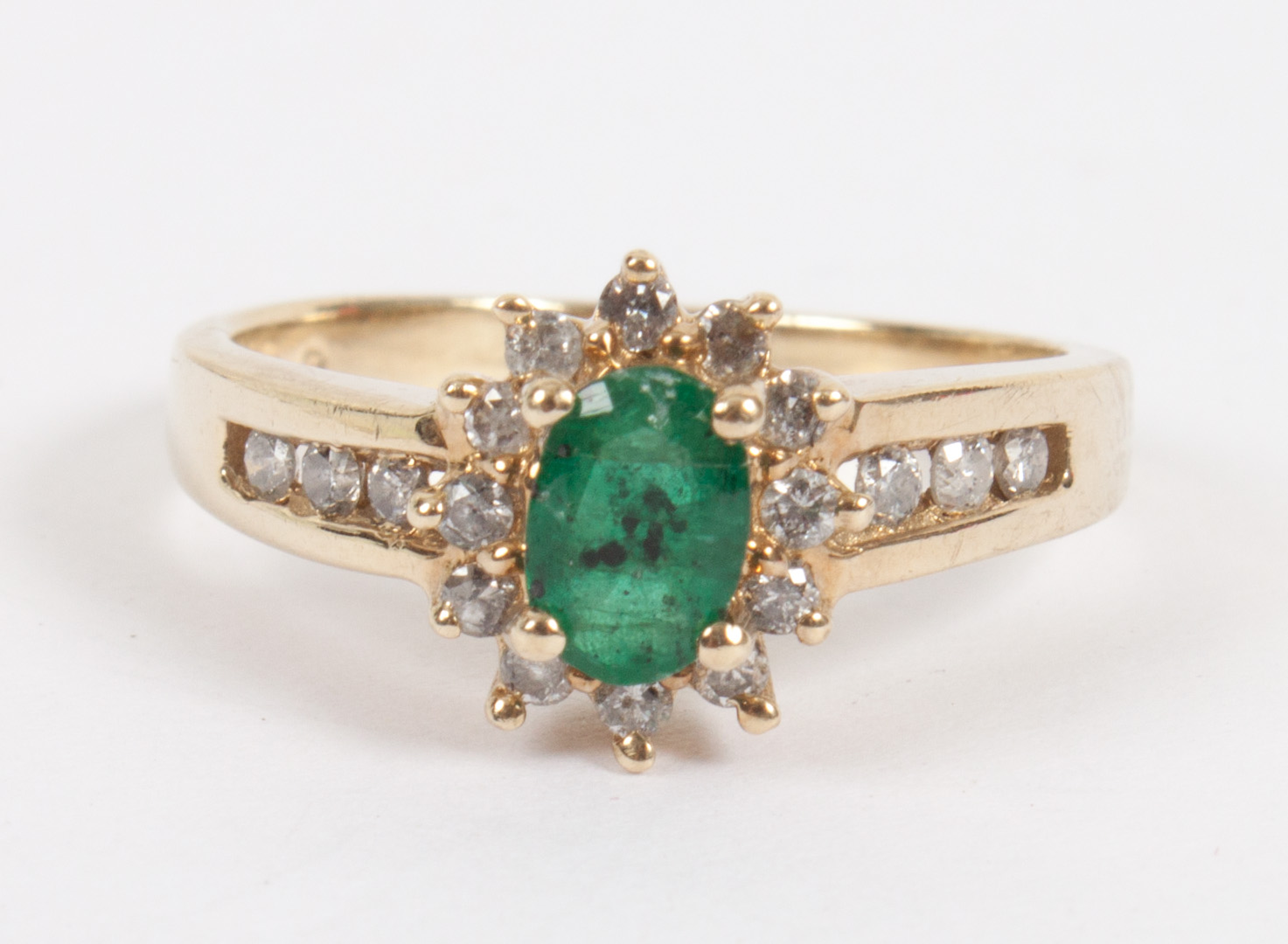 Appraisal: Lady's K gold diamond emerald ring emerald and diamonds each