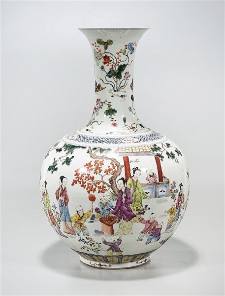 Appraisal: Chinese enameled porcelain globular vase depicting a variety of figures