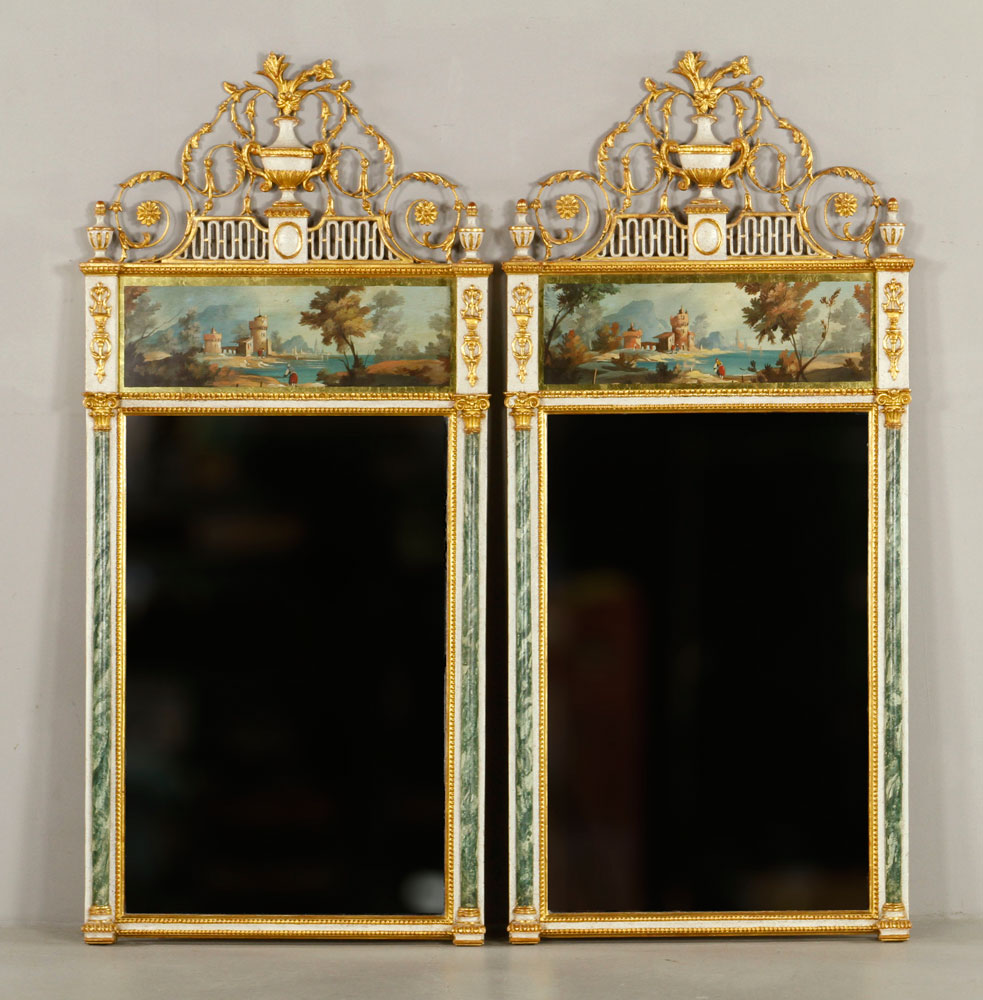 Appraisal: - Pr Italian Mirrors Pair of Italian mirrors with oil