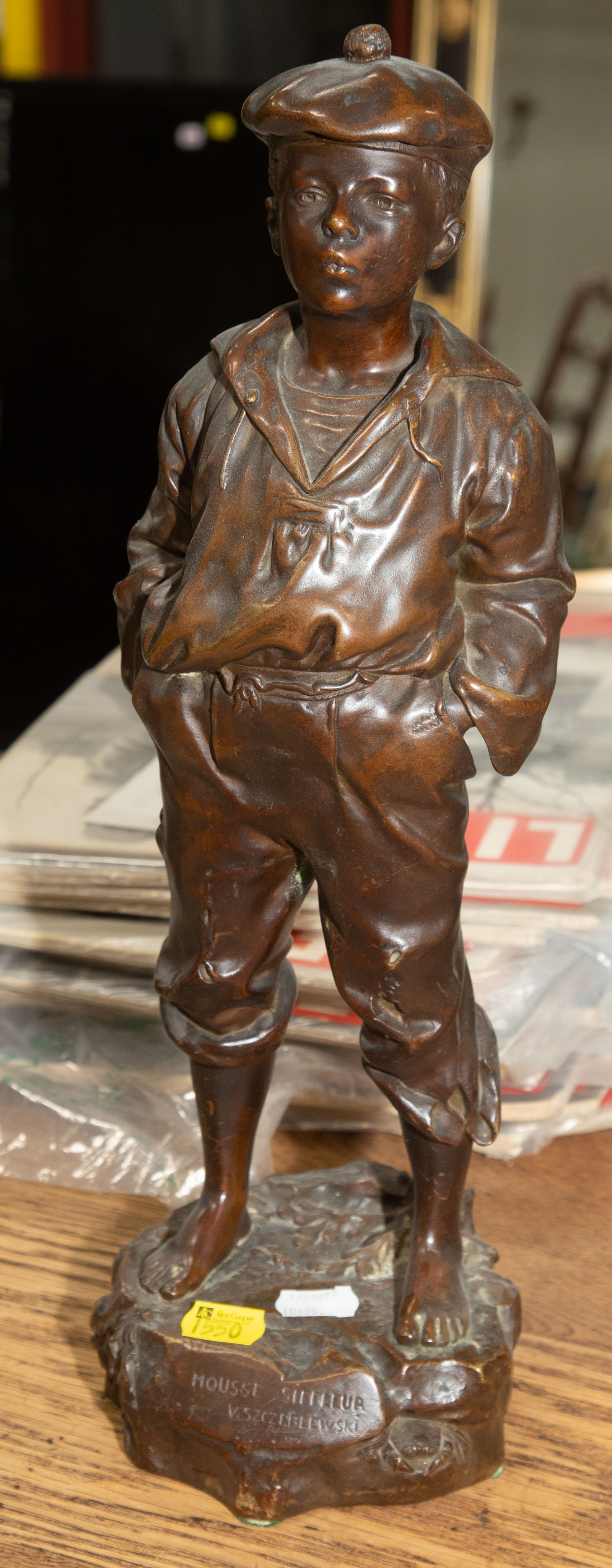 Appraisal: MOUSSE SIFFLEUR BRONZE OF WHISTLING BOY Signed in the cast