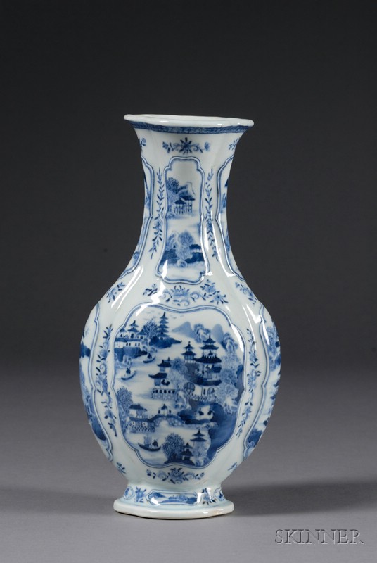 Appraisal: Porcelain Vase China th century lobated pear shape Canton-style underglaze