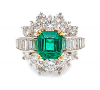 Appraisal: An Karat Yellow Gold Emerald and Diamond Ring dwts An