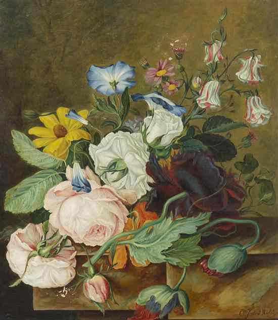 Appraisal: C Joan Hulstyn th century Still Life with Flowers oil