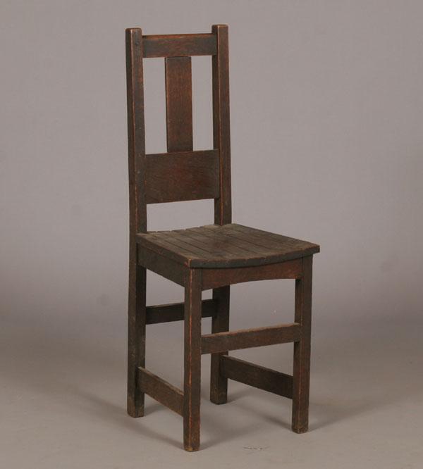 Appraisal: Barber Brothers mission oak chair Partial paper label H x