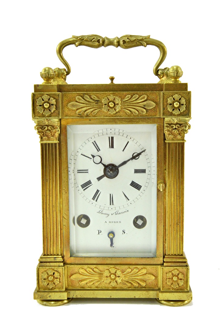 Appraisal: A Grand Sonnerie striking carriage clock with alarm Lamy Lacroix