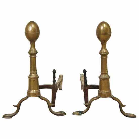 Appraisal: A Pair of American Federal Lemon Top Brass and Iron