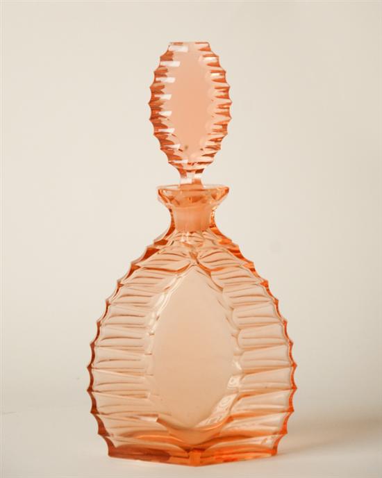 Appraisal: An E th C Peachy-colored Glass Decanter possibly Italian flask-form