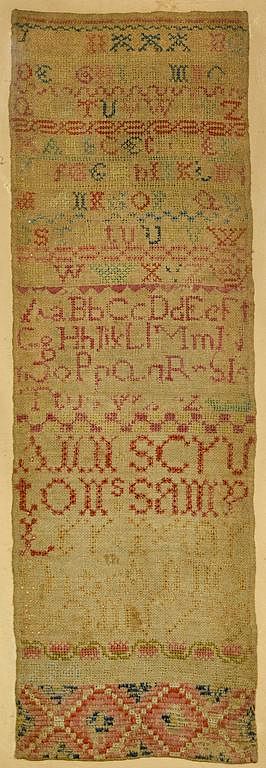 Appraisal: th Cent English Sampler Ann Scruton th century English needlework