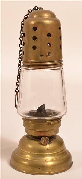 Appraisal: Large Brass Skater's Lantern Large Brass Skater's Lantern Patd DEC