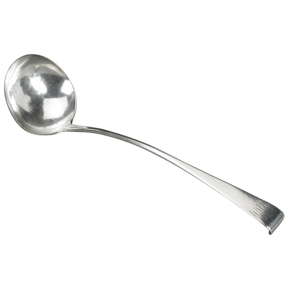 Appraisal: George II Irish Silver Soup Ladle probably Alexander Richards Dublin