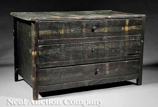 Appraisal: A Louisiana Painted Cypress Spice Box mid- th c rectangular