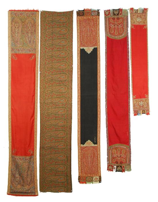 Appraisal: FOUR KASHMIRI GIRDLES mid to late th early th century